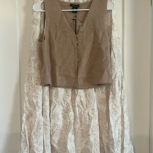 Sincerely Jules Tan and Cream Skirt Set